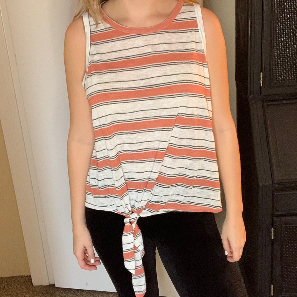 Striped Tank with Tie